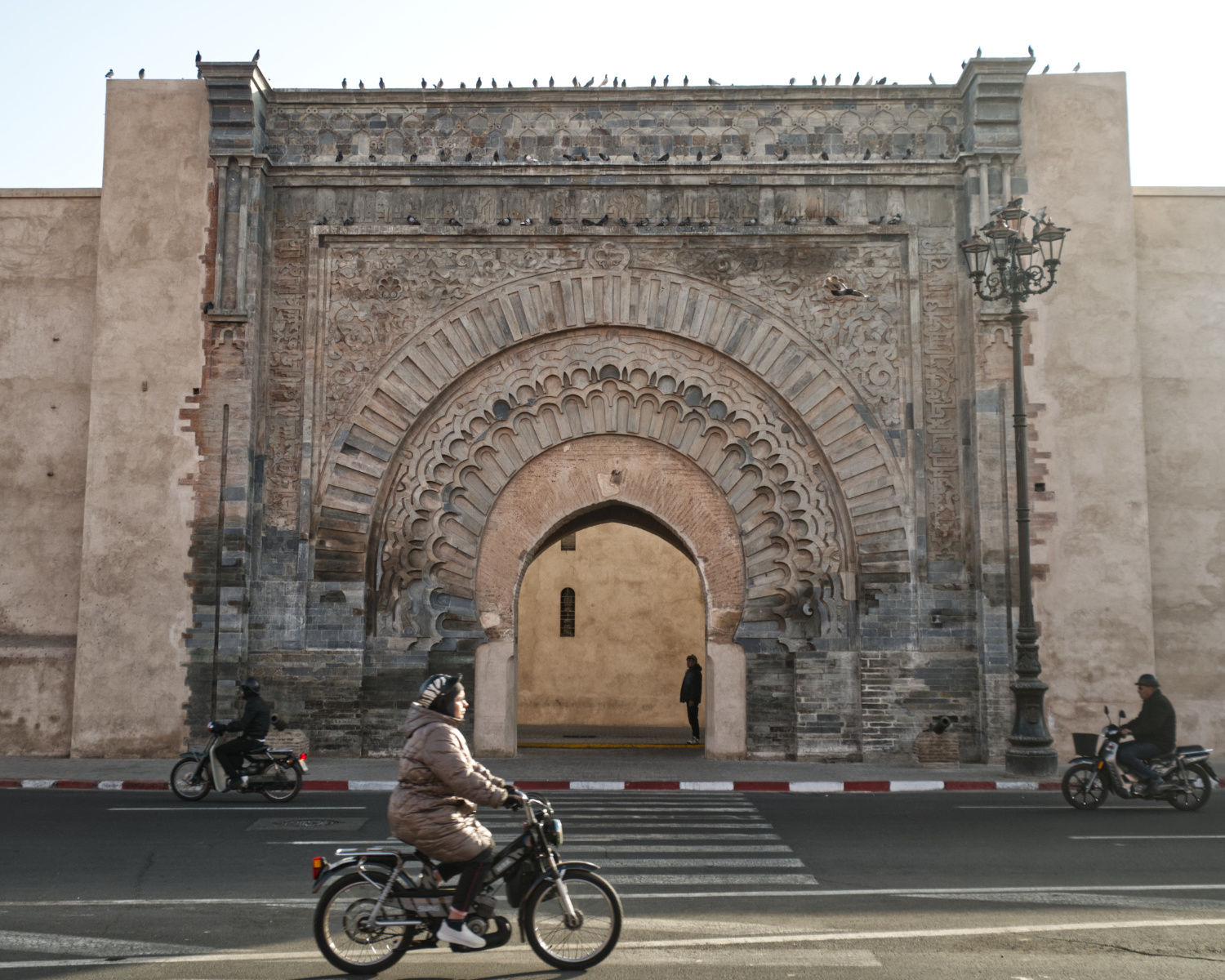 Bab Agnaou Gate, one of the best preserved gates in Marrakech. The gate was completed in the late 12th century and was originally used as a gate to the royal kasbah.