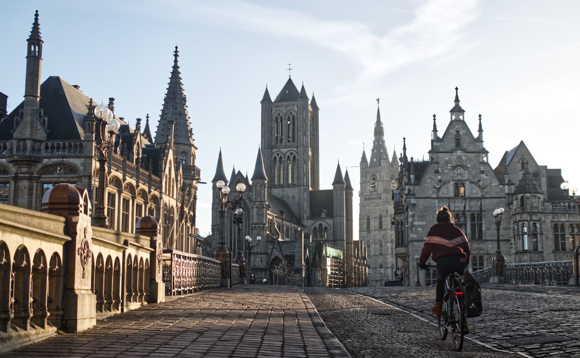 St. Michael's Bridge at sunrise in Ghent.